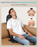 COMFIER SHIATSU BACK MASSAGER WITH HEAT MASSAGE CHAIR PAD CF-2208 - BLACK/GREY - Like New