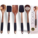 TOOKSA PREMIUM 5 PIECE ACACIA UTENSIL SET BLACK TKS-ACAUTENSIL-5P-BK - Like New
