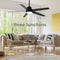 VACZON CEILING FANS LIGHTS REMOTE 52 INCH MODERN CEILING FAN QUIET - BLACK - Like New