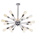 PARROT UNCLE CORDELL 18-LIGHT MODERN CHROME SPUTNIK SPHERE CHANDELIER - SILVER - Like New