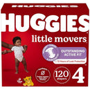 HUGGIES LITTLE MOVERS DIAPERS - SIZE 4 - 120CT - WHITE BLUE - Brand New
