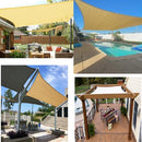 Sond 18' x 18' Sun Shade Sail Rectangle UV Block Canopy Sail Shade - Sand - Brand New