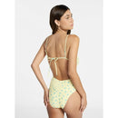 NO BOUNDARIES FEMME FLORAL PRINT ONE-PIECE SWIMSUIT SIZE LARGE 12-14 - YELLOW - Brand New