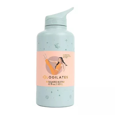 BLOGILATES 62OZ STAINLESS STEEL WATER BOTTLE - LIGHT MINT GREEN - Like New