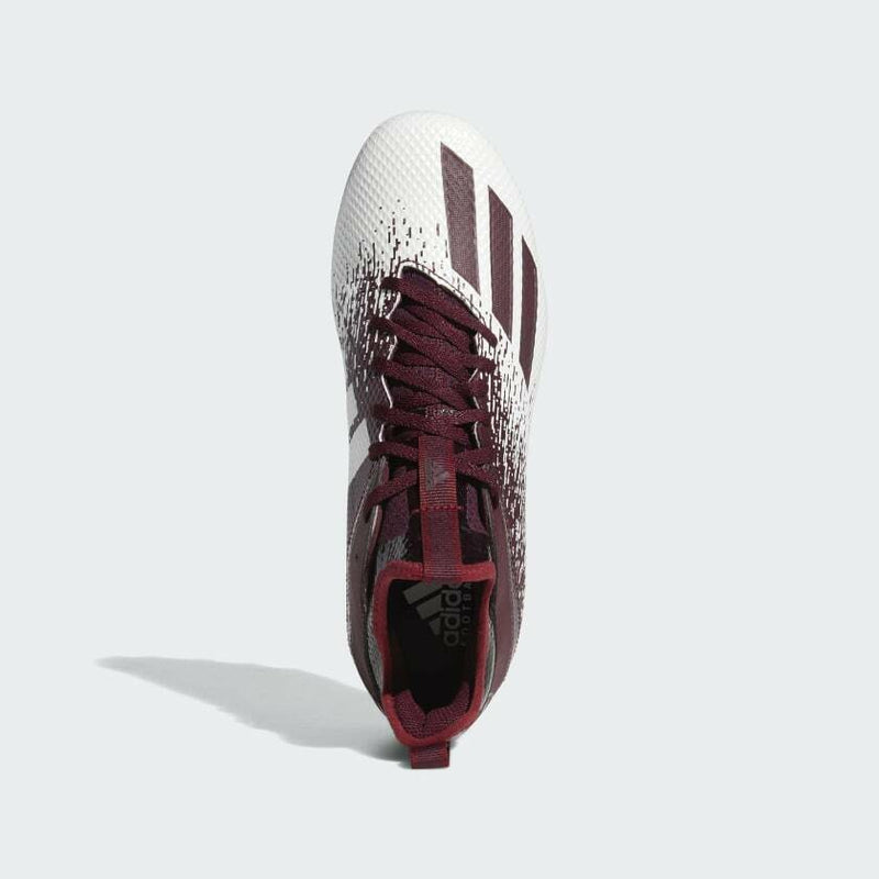 FW4088 Adidas Adizero Scorch Men's Football Cleats White/Maroon 13 Like New