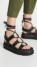 24641001 DR. MARTENS Women's Nartilla Sandal Black Hydro Size 7 (UK W5) - Brand New