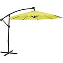 Sunnydaze 10' Solar Offset Patio Umbrella, Solar LED Lights, RUL-069 - Sunshine - Like New