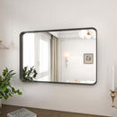 HOMLUX 36 IN. W X 24 IN. H RECTANGLE FRAMED WALL BATHROOM VANITY MIRROR - BLACK - Like New