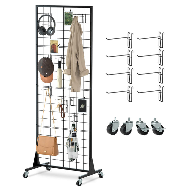 Urban Deco Gridwall Panel Display Stand Craft Show Display Rack 2'x5.5' - Black - Like New