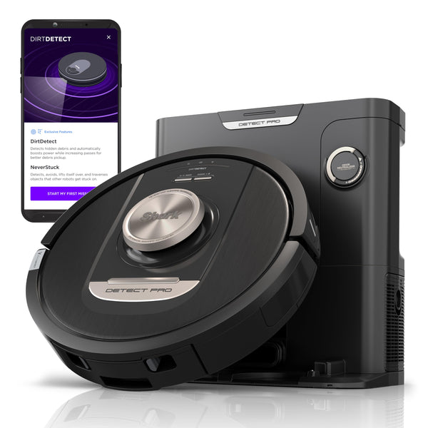 SHARK DETECT PRO SELF-EMPTY ROBOT VACUUM AUTO DEEP-CLEAN CARPETS - BLACK/SILVER - Like New