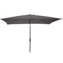 PURE GARDEN 6.3-FT STEEL GRAY PUSH-BUTTON TILT MARKET PATIO UMBRELLA - GRAY - Like New