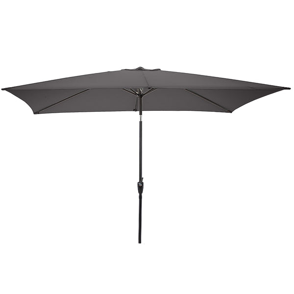 PURE GARDEN 6.3-FT STEEL GRAY PUSH-BUTTON TILT MARKET PATIO UMBRELLA - GRAY - Like New