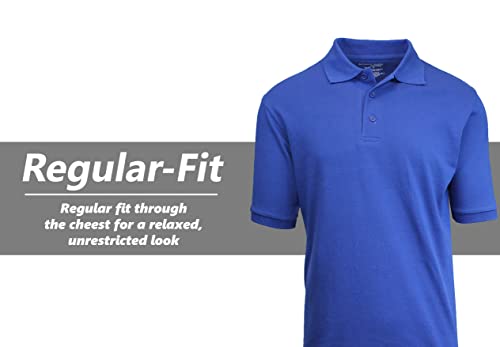 GALAXY BY HARVIC MENS POLO PIQUE SHIRT - SIZE 2XL - ROYAL BLUE - Brand New