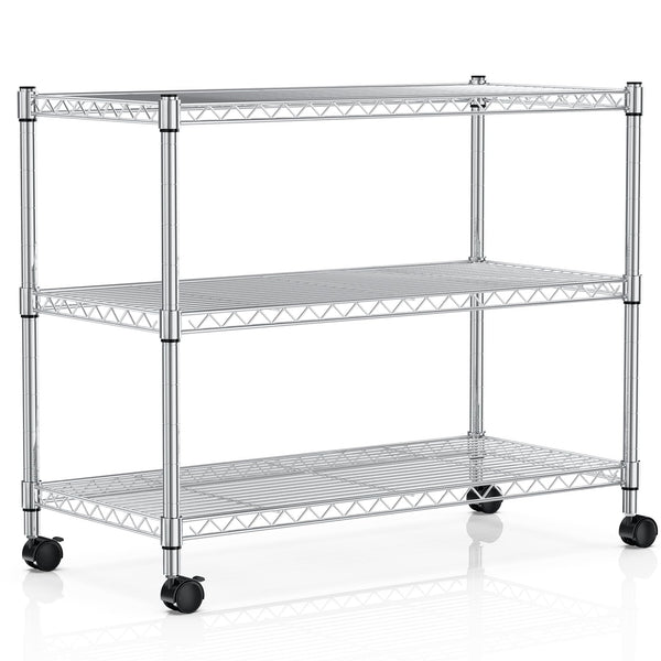 YSSOA 3-Tier Storage 750Lb Capacity 24.02" D x 13.78" W x 21.97" H - Chrome - Like New