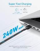 ANKER USB C TO USB C CABLE 2PACK 3FT 240W TYPE-C A81C5 - BLACK - Like New