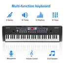 M SANMERSEN Piano for Kids Keyboard 61 Keys Microphone/ LED Display B09DY9BL1S - Brand New