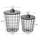 SMOOL Round End Tables with Storage Stacking Nesting Tables B09SV73FHC - Black - Brand New