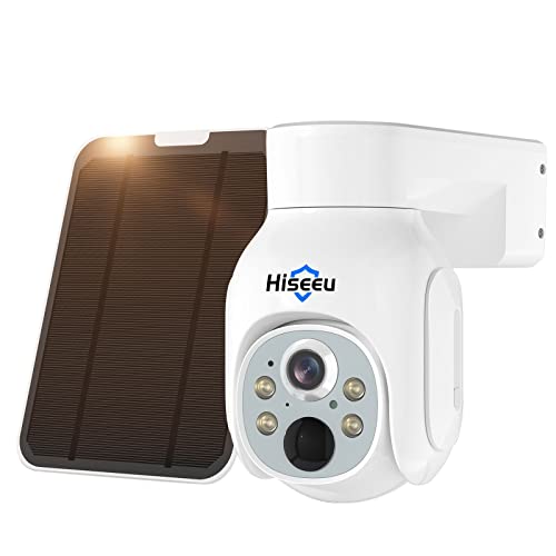 HISEEU SOLAR SECURITY CAMERA OUTDOOR 4MP WIRELESS BATTERY CAMERA WTD403 - WHITE Like New