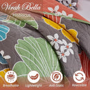 Virah Bella Quilt Bedding Set King Hibiscus Reversible 2 Matching Shams - Brand New