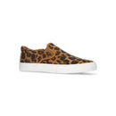 NO BOUNDARIES WOMEN'S CANVAS SLIP ON SNEAKERS - SIZE: WOMEN 8 - LEOPARD - Brand New