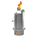'Base Camp' Kelly Kettle 54fl.oz Stainless Steel Whistles When Boiled - Green - Brand New