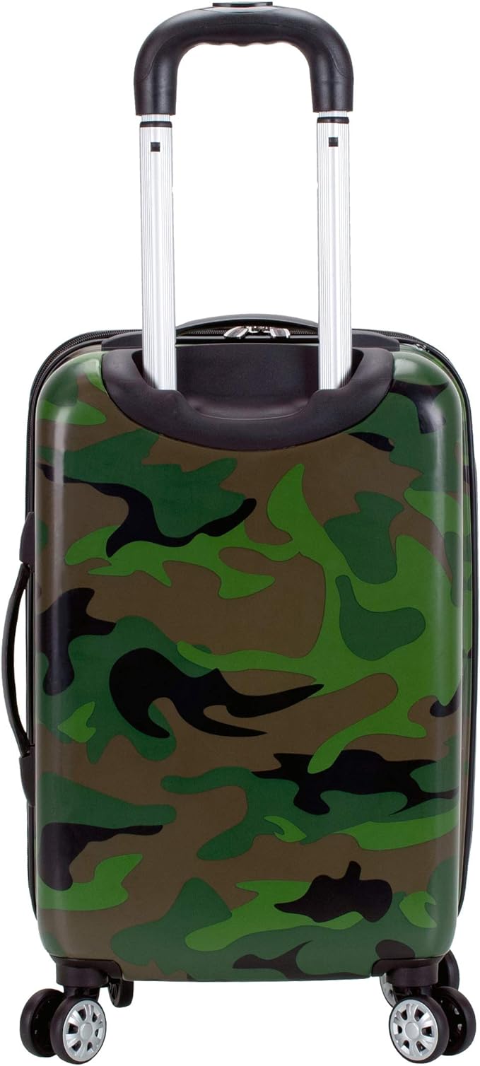Rockland Safari Hardside Spinner Wheel Luggage 3-Piece (20/24/28) - Camouflage Like New