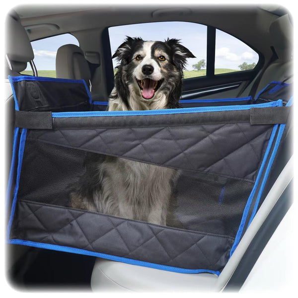 MOPPSON LARGE DOG CAR SEAT, WATERPROOF FABRIC, DOG HAMMOCK, 21X13X19, 40LB - BLK - Like New