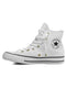 CONVERSE WOMENS STUDDED HIGH TOP CHUCK TAYLORS - SIZE: WOMEN 8 - WHITE - 547266C - Like New