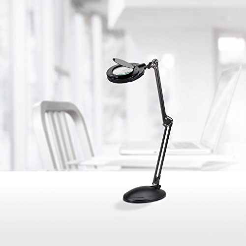 REALSPACE BRETINO LED MAGNIFIER DESK LAMP MOUNTING CLAMP 22"H - BLACK - Like New