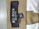 BLU ROCK STRETCH FABRIC 4-WAY FLEXIBLE STRETCH COTTON BLEND - SIZE: 30 - KHAKI - Brand New