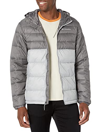 1799182039 COLUMBIA MEN BUCK BETTE INSULATED HOODED JACKET GRAY SIZE M - Brand New