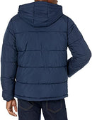 AMAZON ESSENTIALS MEN HEAVYWEIGHT HOODED PUFFER COAT NAVY SIZE M - Like New