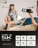 BREGOO X70 5K VIDEO CAMERA CAMCORDER VLOGGING CAMERA FOR YOUTUBE - BLACK - Like New