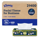Kleenex Professional Facial Tissue, 3600 Total Tissues 2 Ply, 21400 - 36 Boxes - Brand New