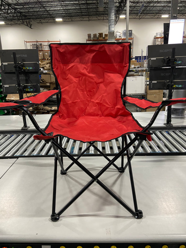 TREK OUTDOOR LIVING SOLUTIONS HEAVY DUTY FOLDABLE CAMPING CHAIR - RED - Brand New