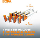 Bora 4-Piece Parallel Clamp Set 571550I - Orange Like New