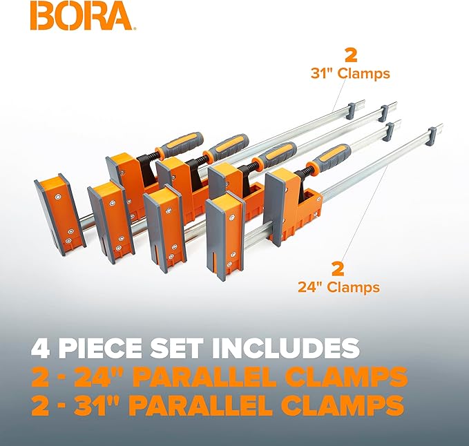 Bora 4-Piece Parallel Clamp Set 571550I - Orange Like New