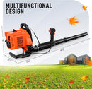 BAOTREE 80CC GAS BACKPACK LEAF BLOWER, 800 CFM 200 MPH COMMERCIAL GRADE - ORANGE - Like New