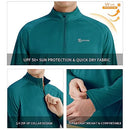 SG EDGE MEN'S UPF 50+ RASH GUARD 1/4 ZIP STAND COLLAR SWIM SHIRT - CRYSTAL TEAL - Like New