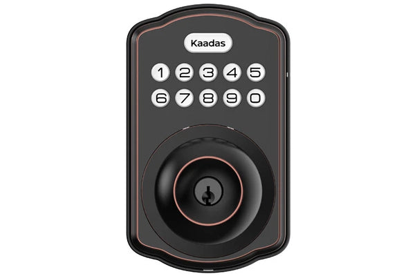 KAADAS KS03 ELECTRONIC DEADBOLT LOCK OIL RUBBED BRONZE - BLACK/BRONZE - Like New