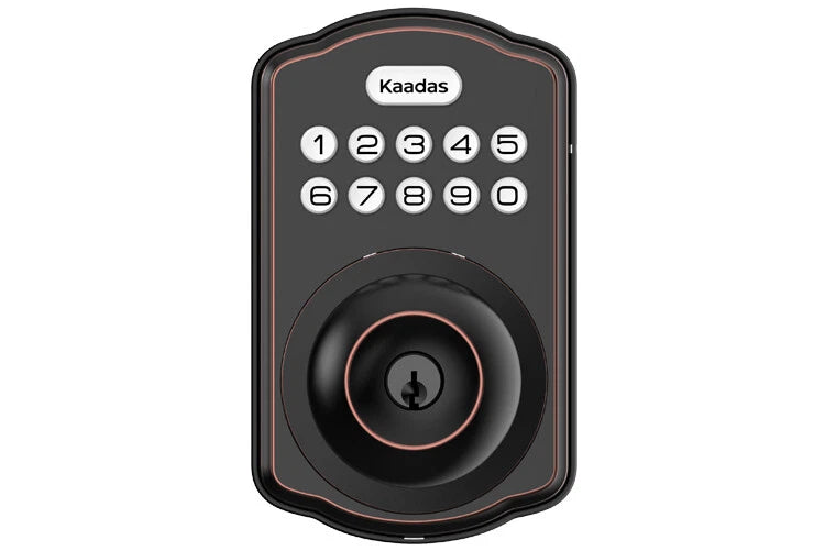 KAADAS KS03 ELECTRONIC DEADBOLT LOCK OIL RUBBED BRONZE - BLACK/BRONZE - Like New
