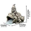 APC Goods Cute Playful Gnome Riding Frong Donspout Outdoor Extension Decoration - Brand New