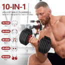 PIRIER ADJUSTABLE DUMBBELL 55LB SINGLE DUMBBELL WITH 10 WEIGHT OPTIONS - BLACK - Like New