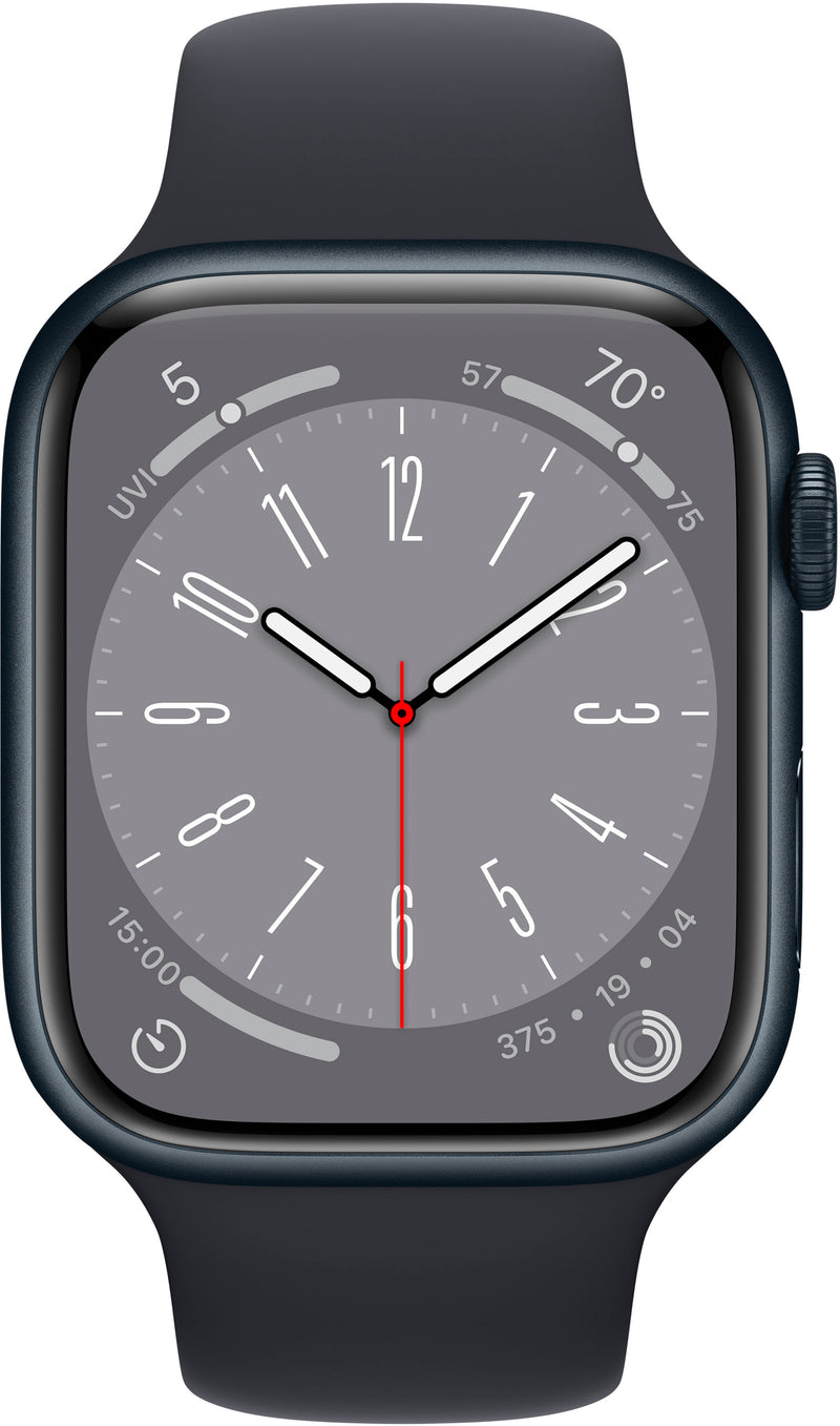 Apple Watch Series 8 GPS 45mm Alum Case Midnight Sport Band MNUL3LL/A Like New