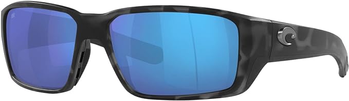 COSTA Del Mar Fantail Pro Fishing Sunglasses 06S9079 - Tiger Shark/Blue Mirror Like New