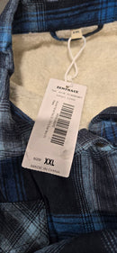 ZENTHACE PLUSHY INTERIOR FLANNEL SHIRT COZY WARM - SIZE:MEN 2XL WOMEN 2XL - BLUE - Brand New