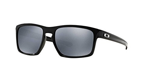 OAKLEY MEN'S OO9262 SLIVER RECTANGULAR SUNGLASSES POLISHED BLACK/BLACK - Like New