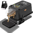 KERHOUZE STAINLESS STEEL LITTER BOX LID ENCLOSED LARGE CAT LITTER BOX - BLACK - Like New