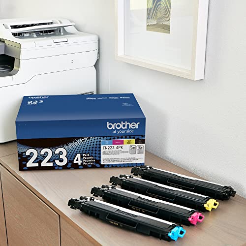 BROTHER GENUINE STANDARD-YIELD TONER CARTRIDGE FOUR PACK TN223 4PK - Black/Cyan - Brand New