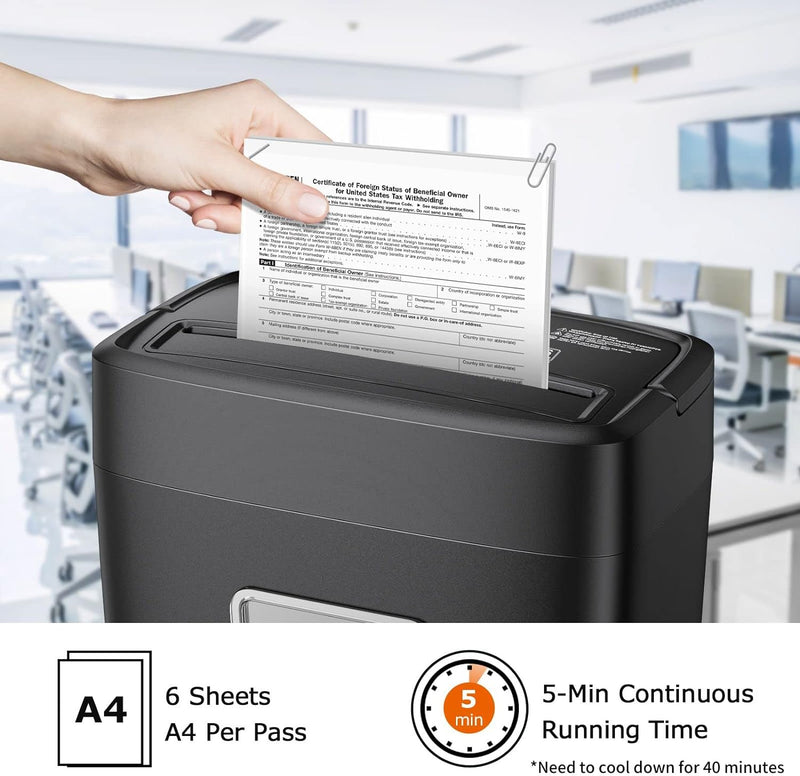 Bonsaii 4.2 Gal 6-Sheet Micro-Cut Paper Shredder C261-D - Like New